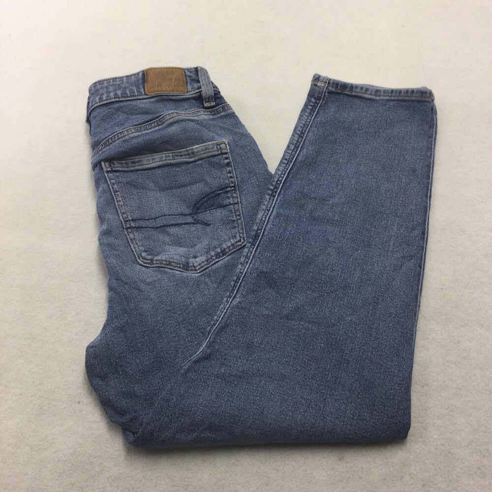 American Eagle Outfitters Mom Jeans Womens 4 Short Blue Wash High Rise Stretch